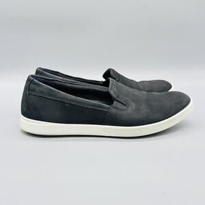 ECCO Shoes Womens 8.5 Black Leather Slip On Walking Casual Sneakers Comfort